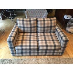 Contemporary Small Sofa, 100% wool, grey/black check, John Lewis design your own