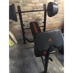 Adidas bench, EZ bar & 100Kg weights