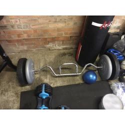 Adidas bench, EZ bar & 100Kg weights