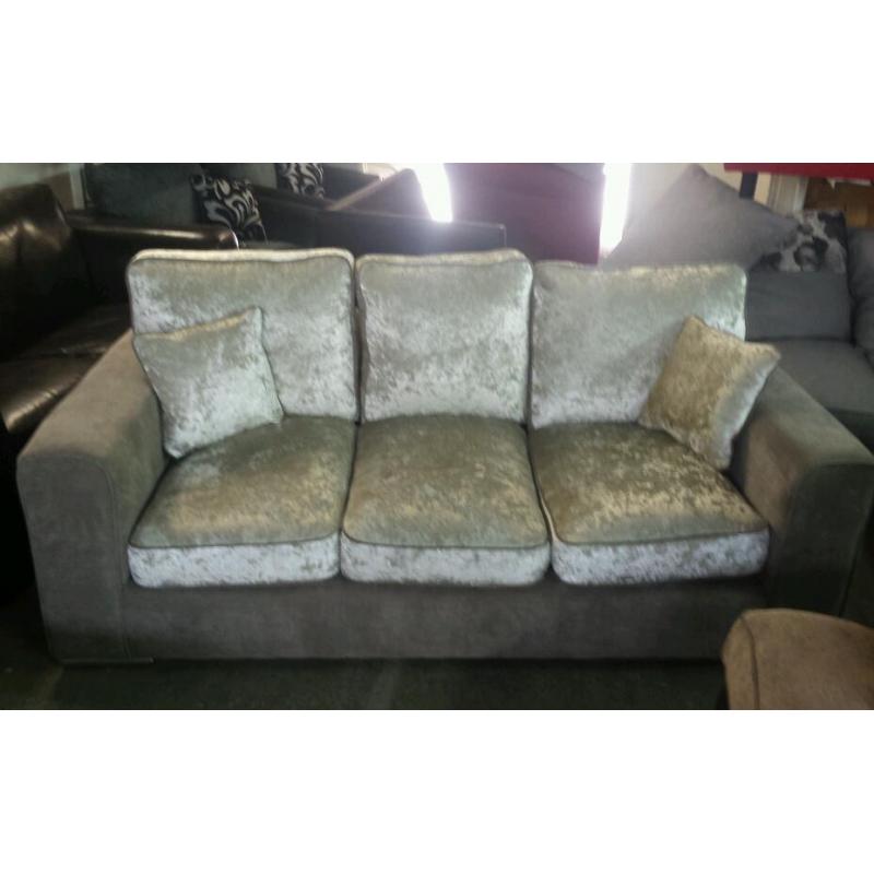 Verve standard 3 seater sofa with crushed velvet chusions brand new cost 699 in shops