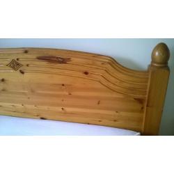 King Size Chunky Solid Pine Bed Frame with slatted base.