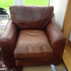 Real leather armchair (selling matching sofa in another ad)