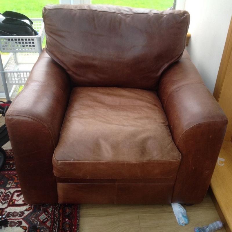 Real leather armchair (selling matching sofa in another ad)