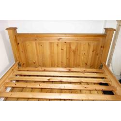 Solid Pine Double Bed with Mattress