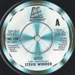 STEVIE WONDER - Lately - GOOD Condition 7" SingleMotown TMG 1226
