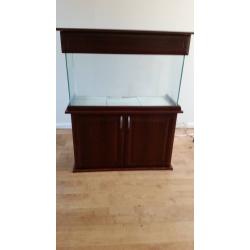 Fish tank with hood and cabinet