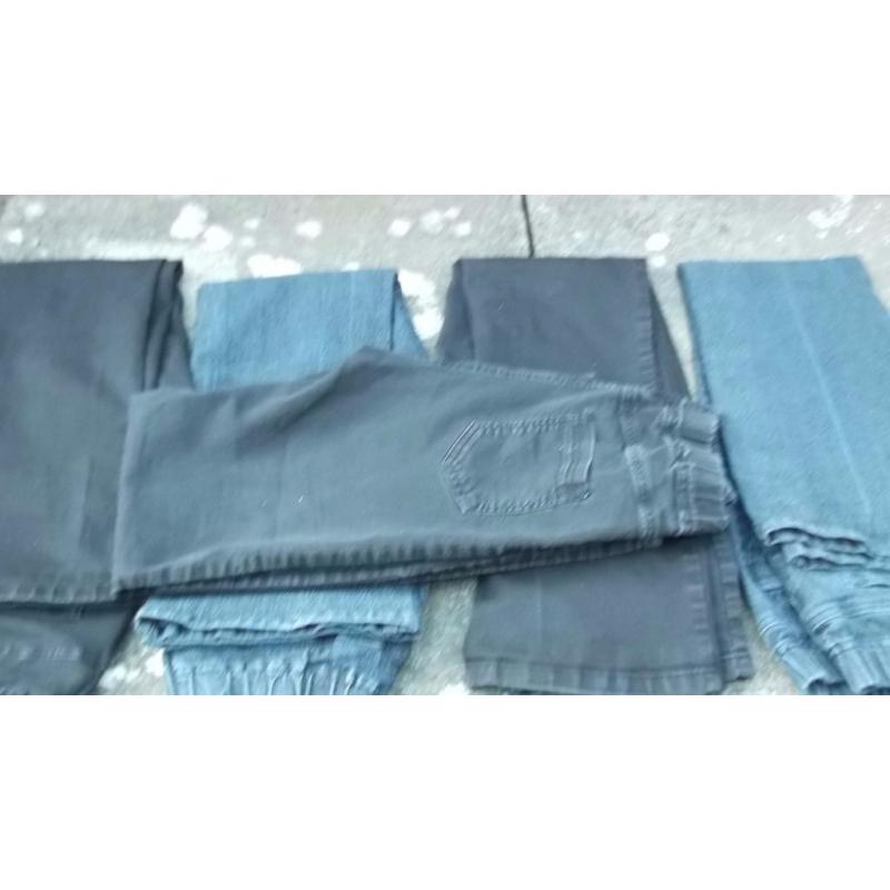 Ladies jeans bundle x 5 pairs ( elasticated waist) size 14 -short leg .