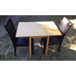 DINING TABLE AND 2 CHAIRS