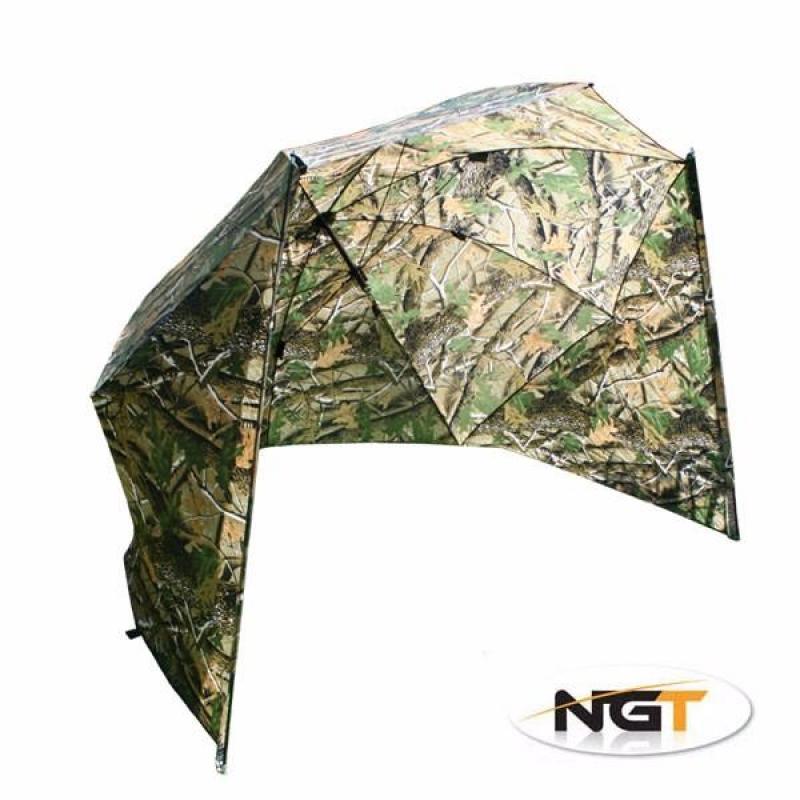 Brand New NGT 50” Camo Fishing Oval Umbrella/Brolly/Shelter With Storm Sides + Pegs + Bag