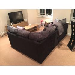 Corner sofa black/grey immaculate condition