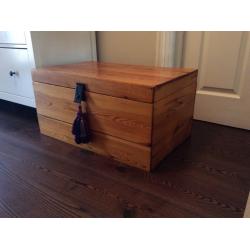 Solid pine chest or blanket box with lock