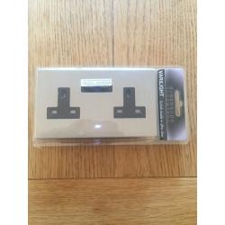 2 Gang 13A Unswitched Socket with 2 Optimised USB Charging Ports