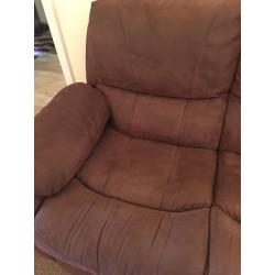 Final Reduction! 3seater+ 1 Rocking Recliner Suede Leather Living Room Set ( Full Recliners)
