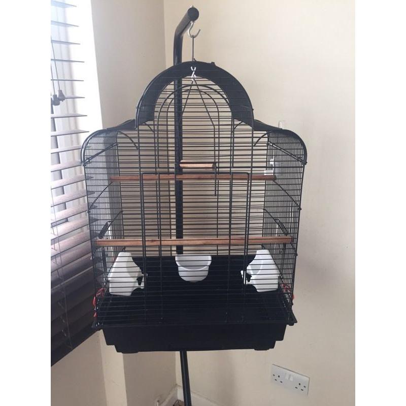 Large bird cage with stand