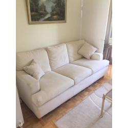 Fabric sofa and footstool