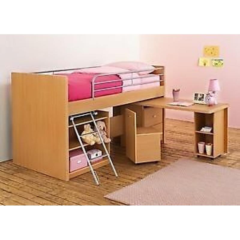 CABIN BED WITH DESK CHAIR AND STORAGE