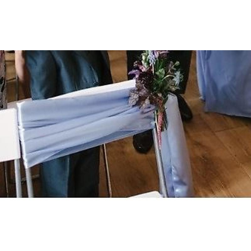 Periwinkle blue lovely quality chair sashes, chair ties, wedding x8