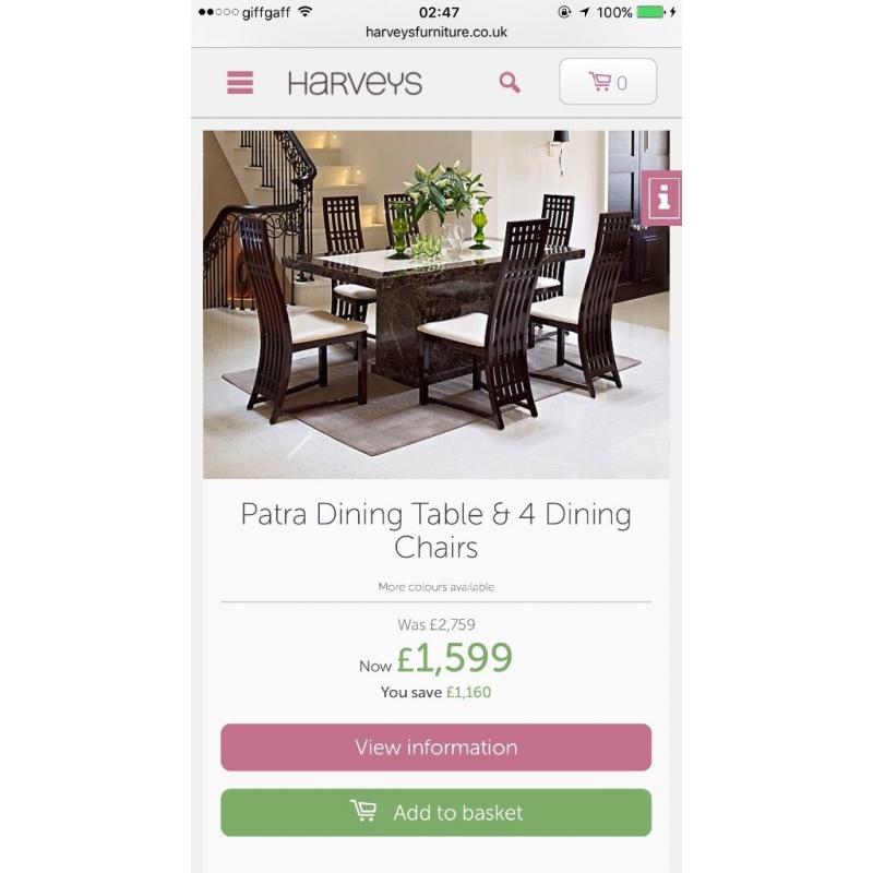 Beautiful Harvey's Marble Dining Table