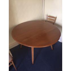 Round folding table and chairs