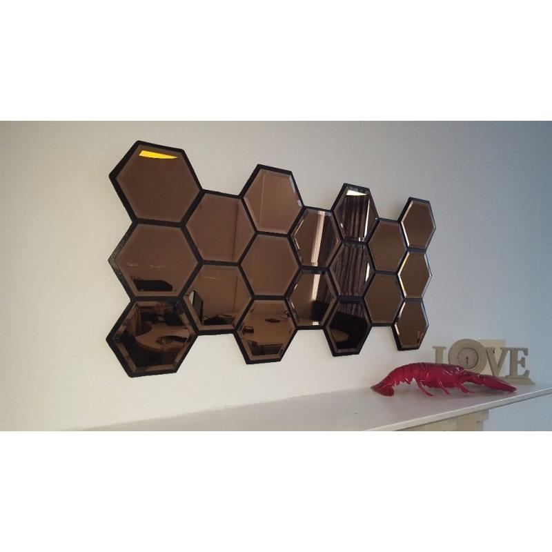 Beautiful Bespoke honeycomb copper Mirror