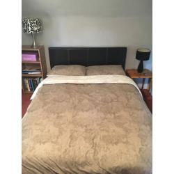 Leather bed with mattress