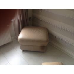 Cream leather corner couch