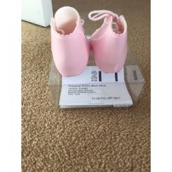 Pink baby booties brand new in box
