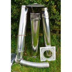 3 METRE STOVE FLUE PIPE - DOUBLE-WALLED, INSULATED