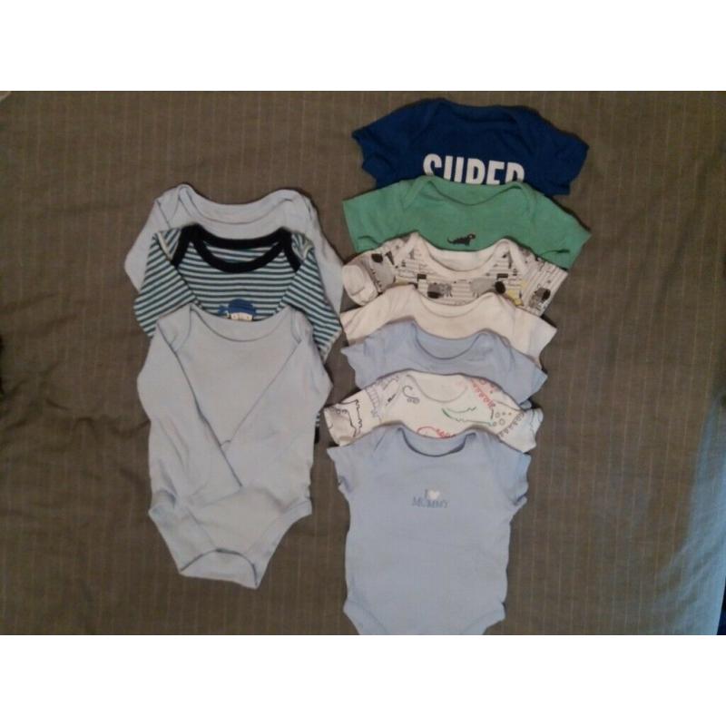 10 Used Baby Boys Body Vests 6-9 months