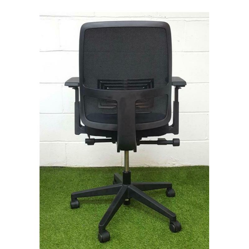 Black Mesh Chair, Adjustable Arms - Hayworth Lively