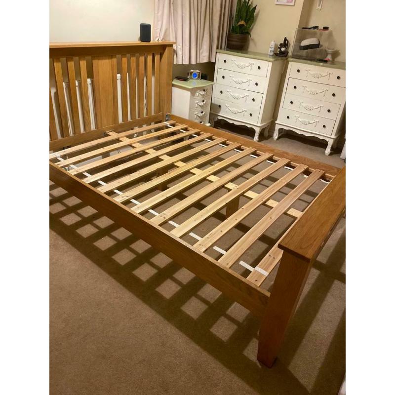 Solid oak king size bed