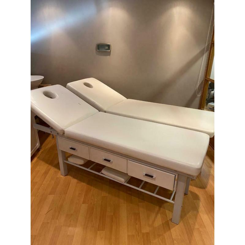 Solid white beauty / massage bed / table (one)