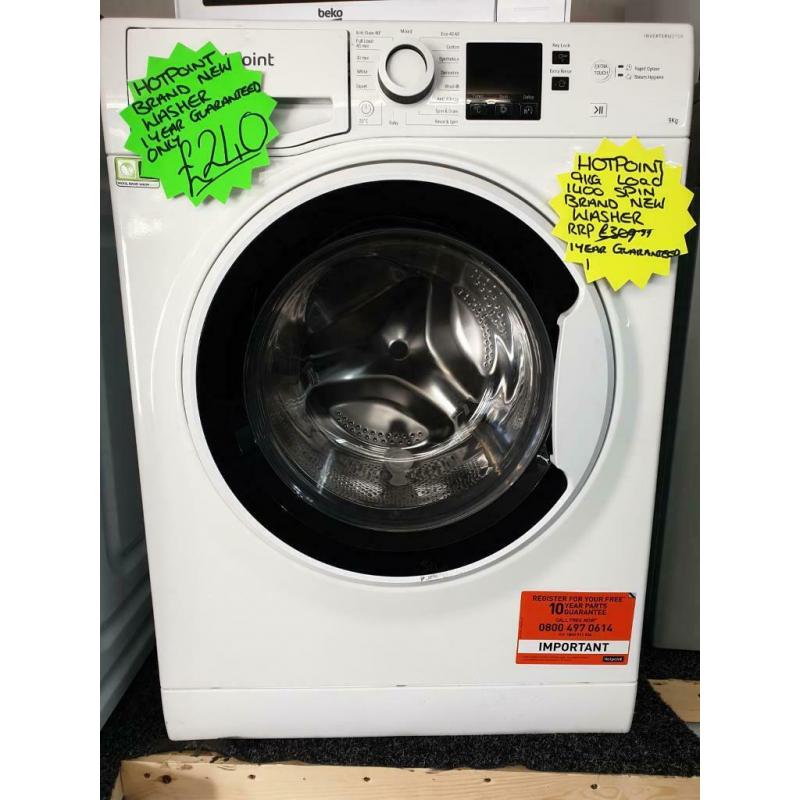 Brand new Hotpoint 9kg load 1400 spin washing machine