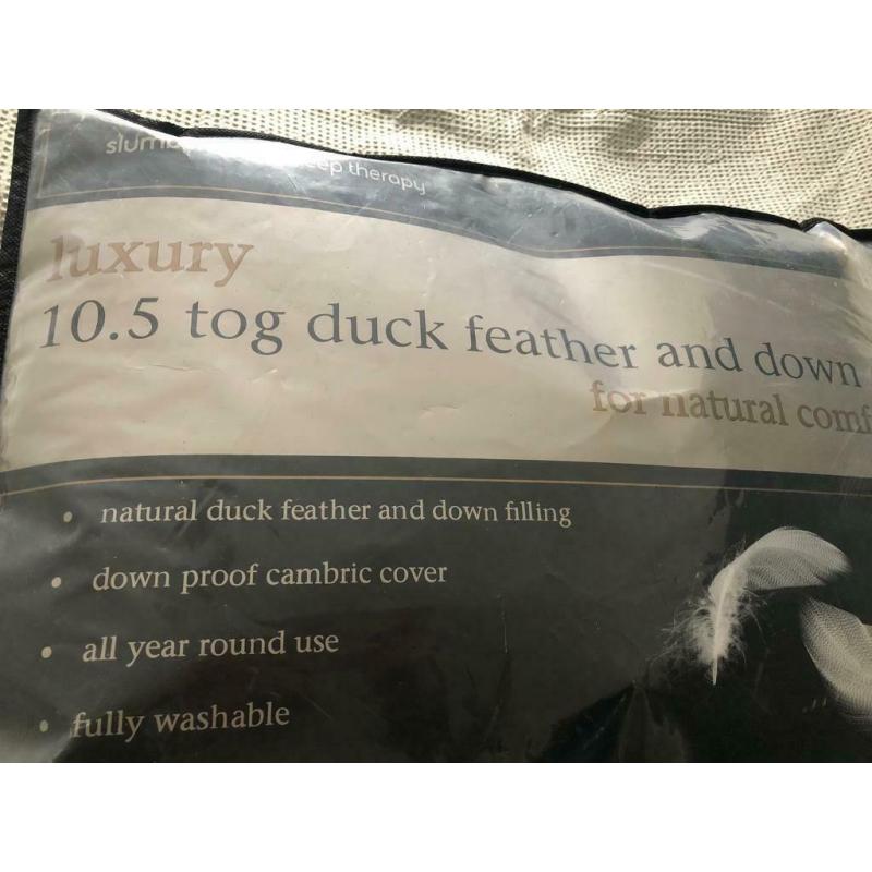 King size 10.5 tog duck feather and down duvet