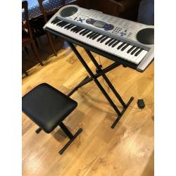 Casio Key Lighting system LK-43 electric keyboard complete with stand and stool