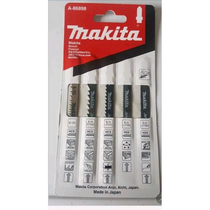 genuine Makita A-86898 JIGSAW BLADE Selection Pack 5Pk