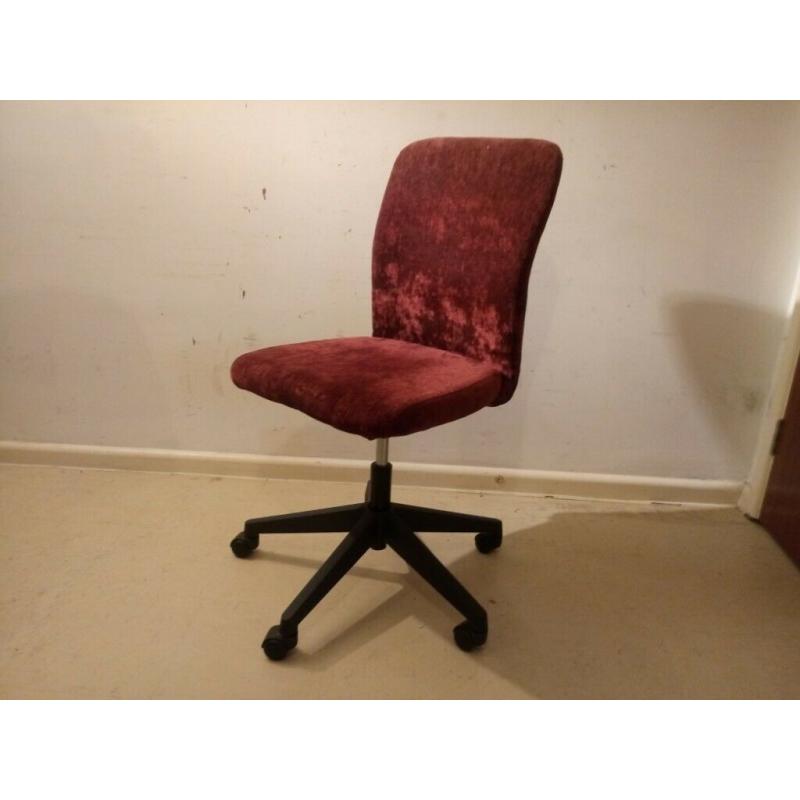 BALMORAL Wine Red Fabric Office Chair Home Computer Swivel Desk Adjustable C120020