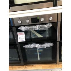 Stainless steel integrated 90cm double oven. ?399. new/graded. 12 month gtee