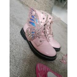 Lelli Kelly Pink Fairy Wing Boots Size 12