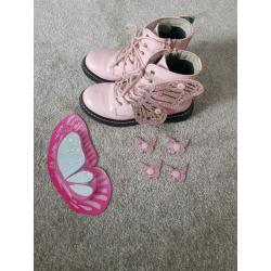 Lelli Kelly Pink Fairy Wing Boots Size 12