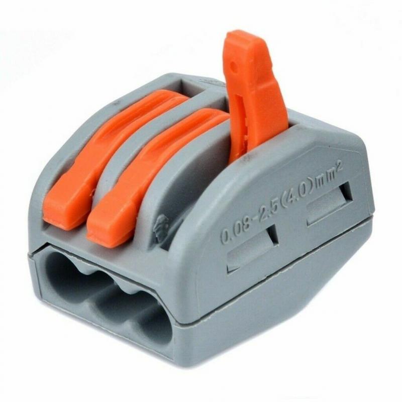 10PCS PCT-213 3 Way Electric Cable Wire Connector Reusable Lever Terminal Block