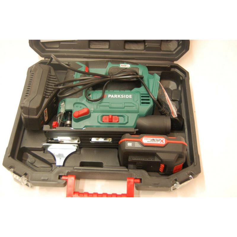 Parkside 20V Cordless Jigsaw B3 with Carry Case, 2Ah battery, and charger