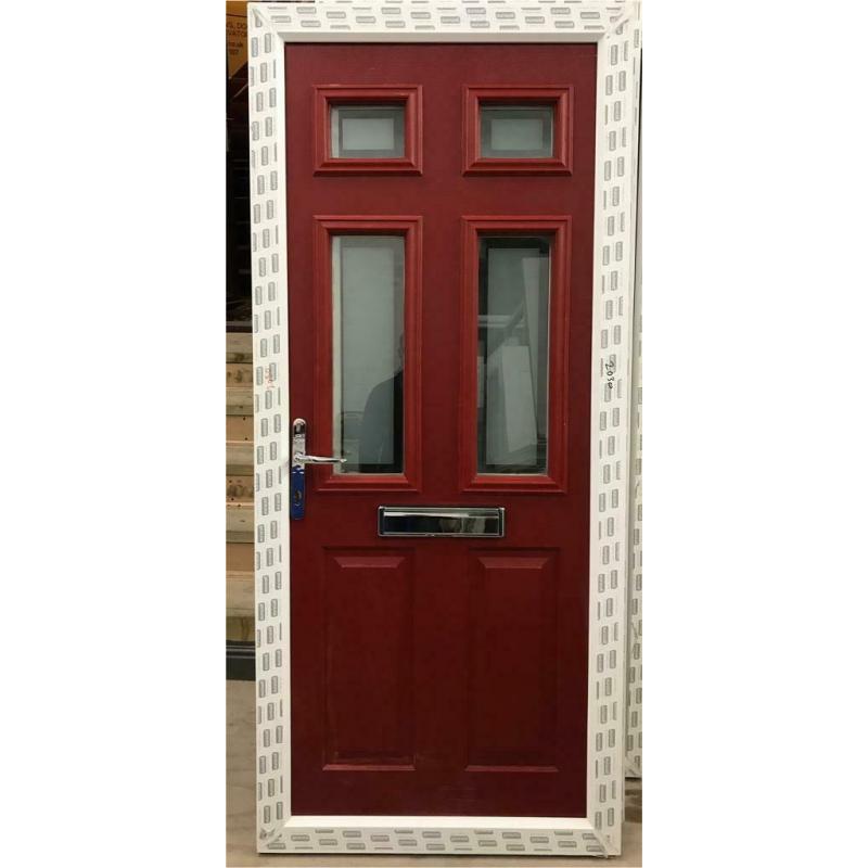 Composite Front Door Red/White 890x2025 Brand new delivery available
