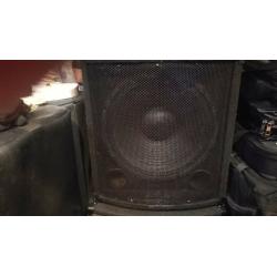 PAIR OF LIGHT WEIGHT 15&quot; PASSIVE BASS BINS 300W RMS .