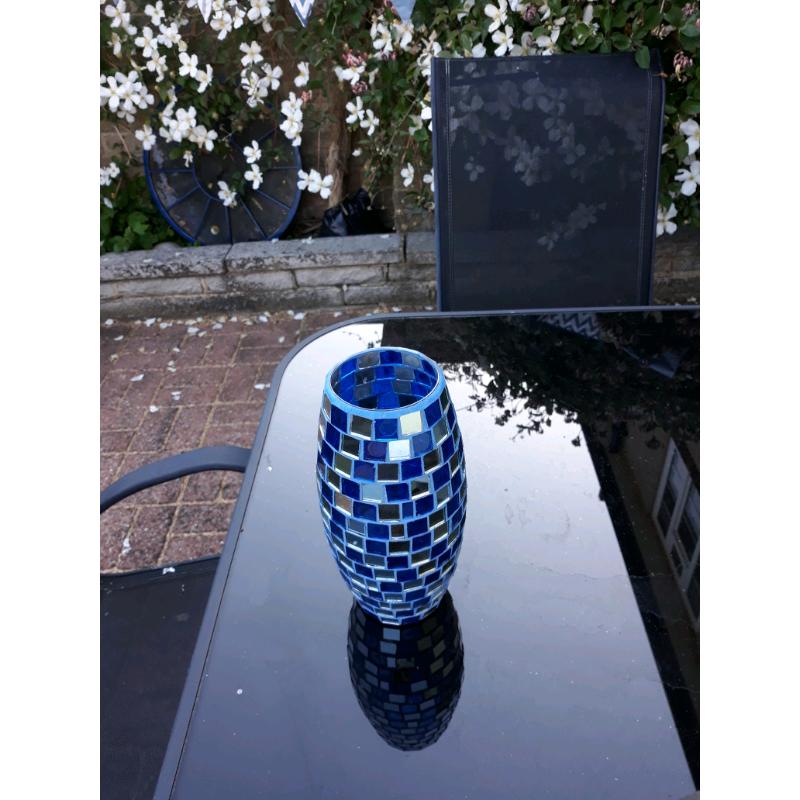 Blue mosaic vase