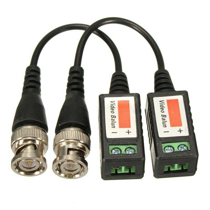 2Pcs CCTV Camera Passive Video Balun BNC Connector Coaxial Cable Adapter