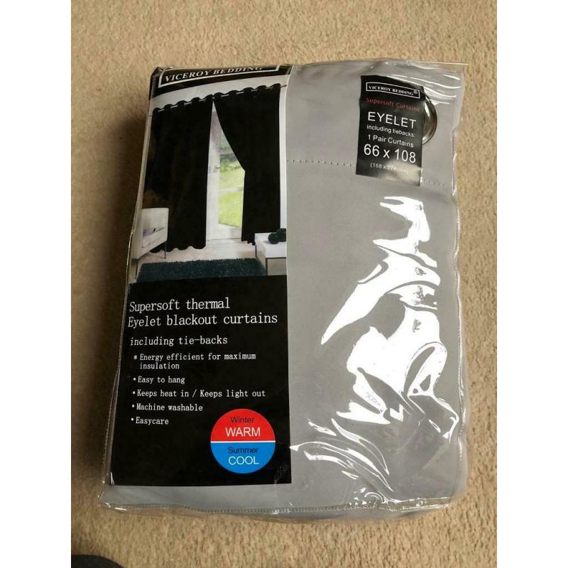 Grey Velvet single x2 extra long curtains for sale.