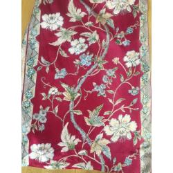LARGE RED FLORAL HEAVY CURTAINS