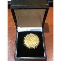 9ct gold 1/2 sovereign ring