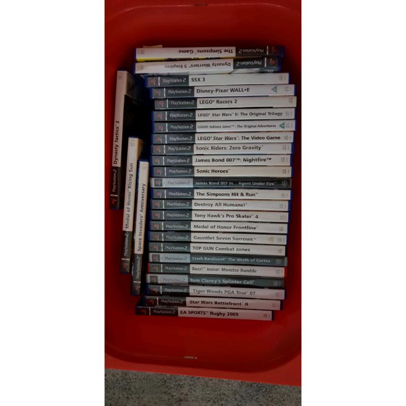 Sony Ps2 with memory cards, 3 controllers and 26 games